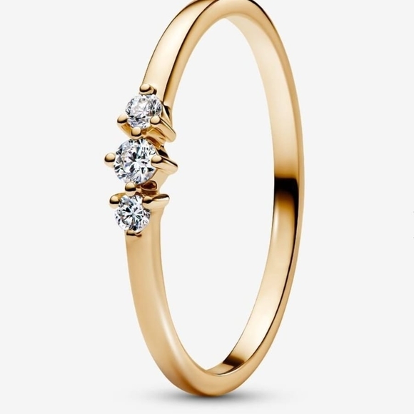 Pandora Era 14k Gold Lab-grown Diamond Triple Stone Ring0.09 ct TW, 14k gold - Picture 1 of 6